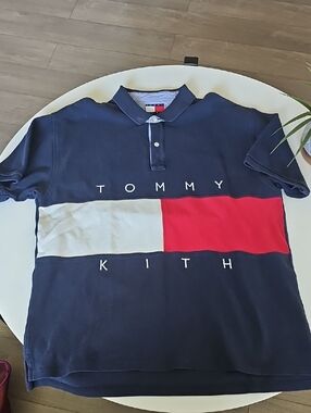 Rare Tommy x Kith Navy Polo with Red & White Panel